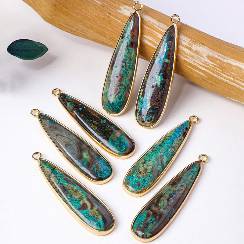 Nimara Ritual Natural Stone Sea Sediment Jasper Agate Teardrop Shape Protection Necklace Pendant