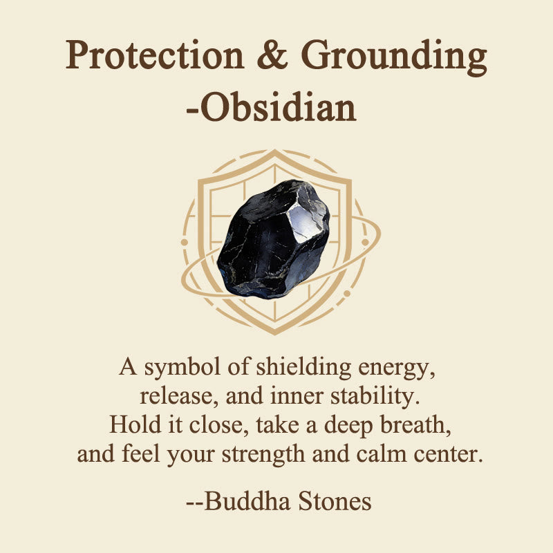 Nimara Ritual Protection & Grounding Natural Small Black Obsidian Worry Stone Crystal Decor 3.5*4.5cm