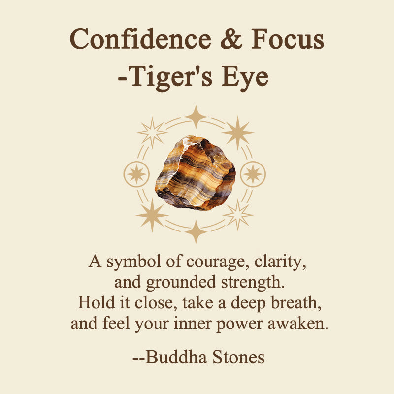 Nimara Ritual Confidence & Focus Natural Small Tiger's Eye Worry Stone Crystal Decor 3.5*4.5cm