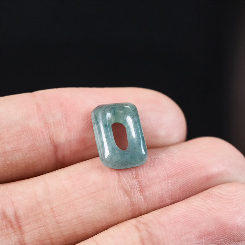 Nimara Ritual Mini Square Green Jade Abundance Necklace Pendant