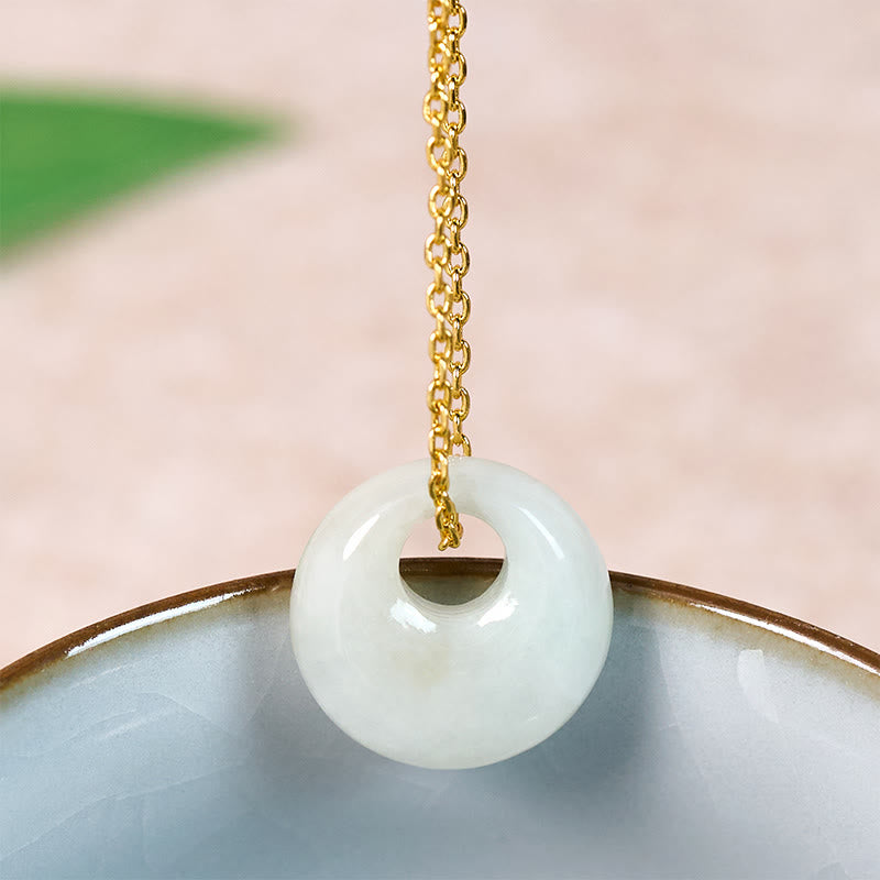 Nimara Ritual Round Buckle Jade Luck Necklace Pendant
