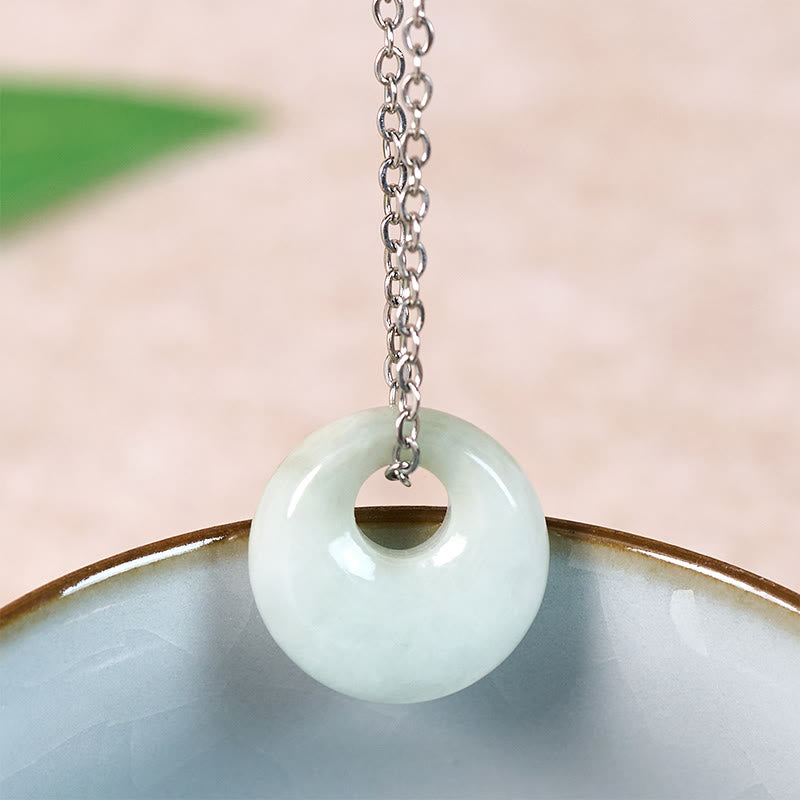 Nimara Ritual Round Buckle Jade Luck Necklace Pendant