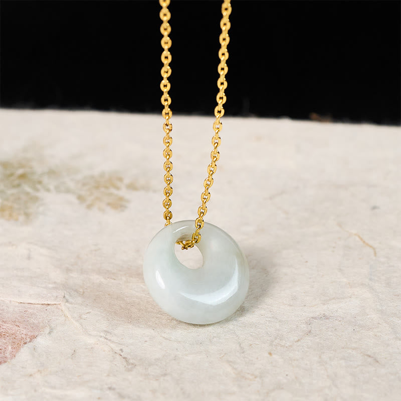 Nimara Ritual Round Buckle Jade Luck Necklace Pendant