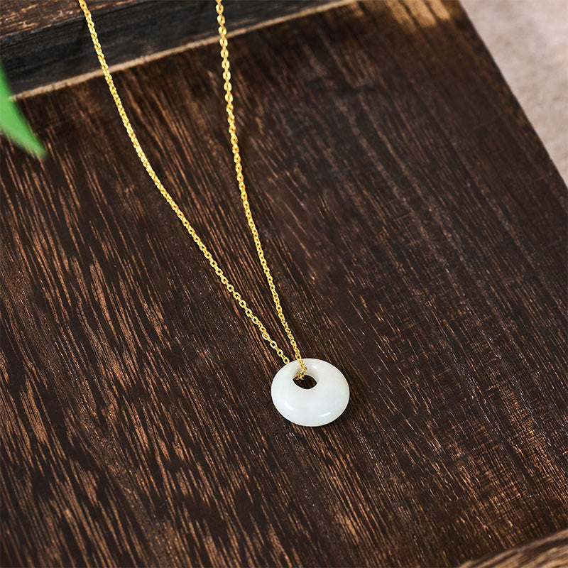 Nimara Ritual Round Buckle Jade Luck Necklace Pendant