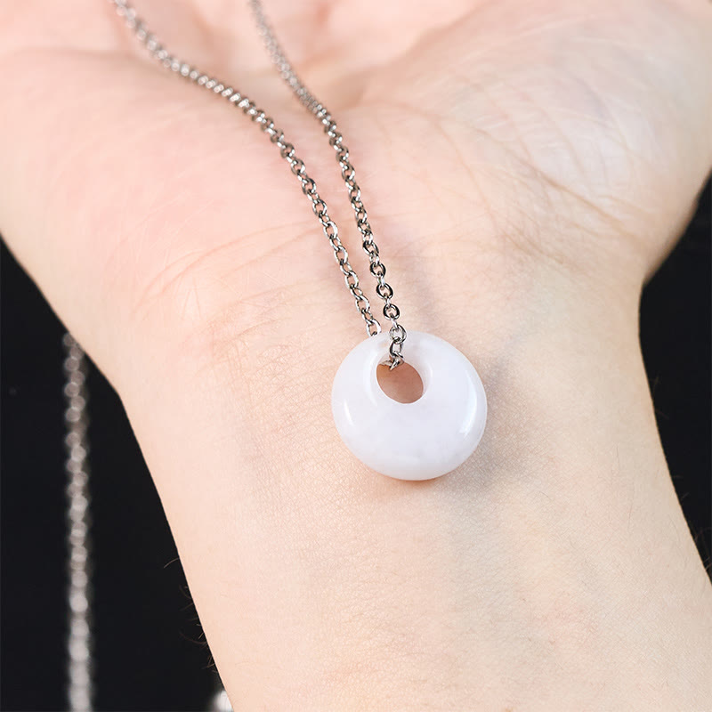 Nimara Ritual Round Buckle Jade Luck Necklace Pendant
