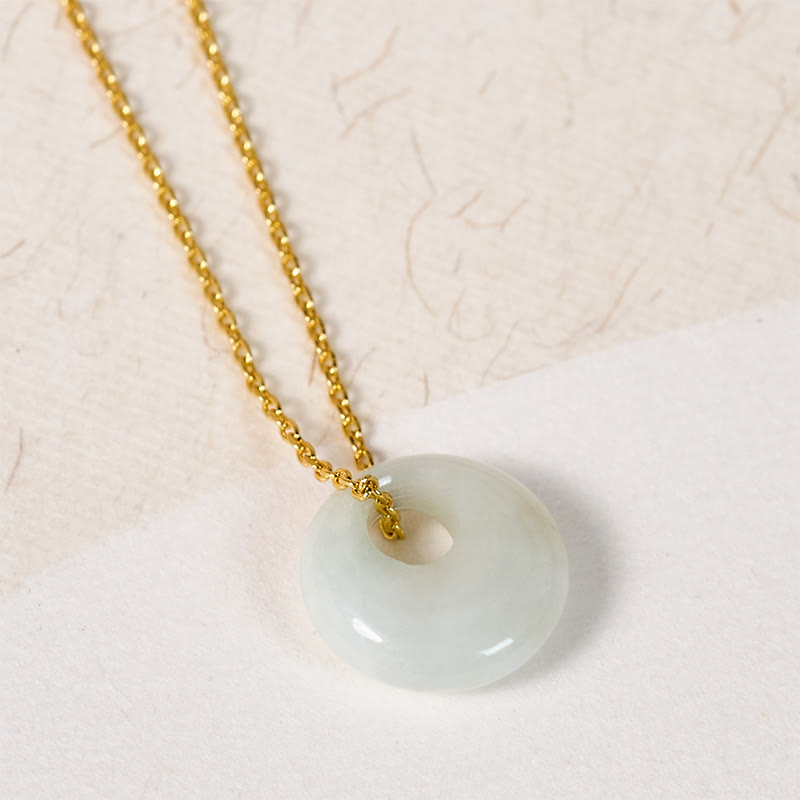 Nimara Ritual Round Buckle Jade Luck Necklace Pendant