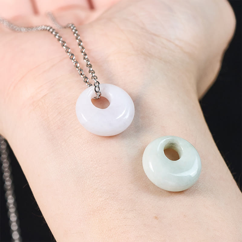 Nimara Ritual Round Buckle Jade Luck Necklace Pendant