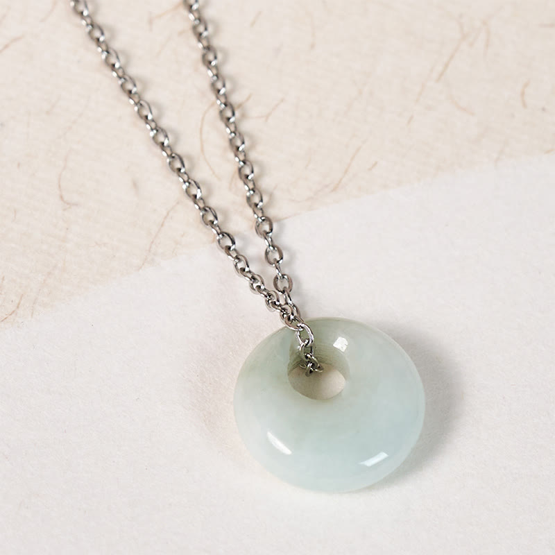 Nimara Ritual Round Buckle Jade Luck Necklace Pendant