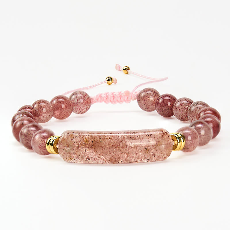 Nimara Ritual Amethyst Green Aventurine Tiger Eye Strawberry Quartz Positive Transformation Bracelet