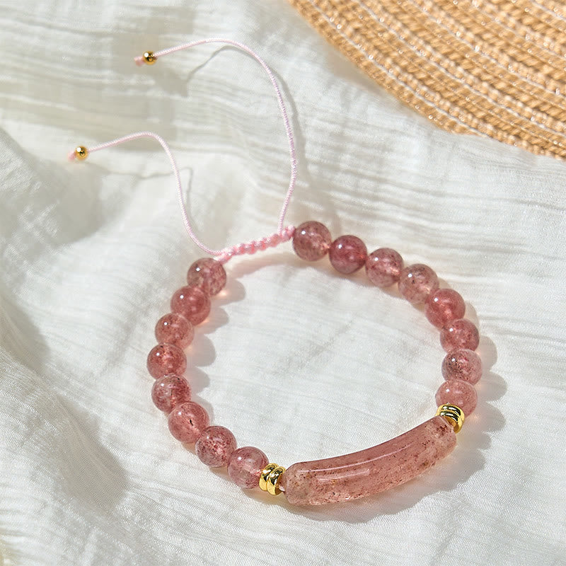 Nimara Ritual Amethyst Green Aventurine Tiger Eye Strawberry Quartz Positive Transformation Bracelet