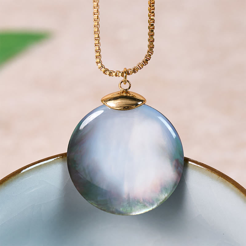 Nimara Ritual Round Tridacna Stone Calm Necklace Pendant