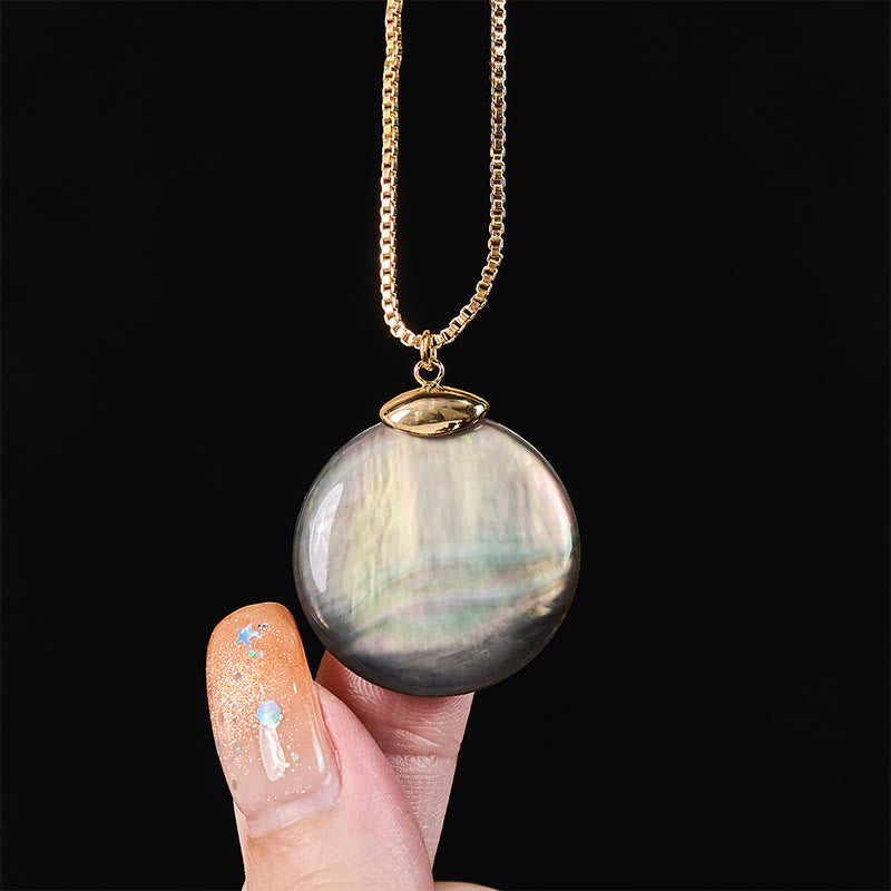 Nimara Ritual Round Tridacna Stone Calm Necklace Pendant