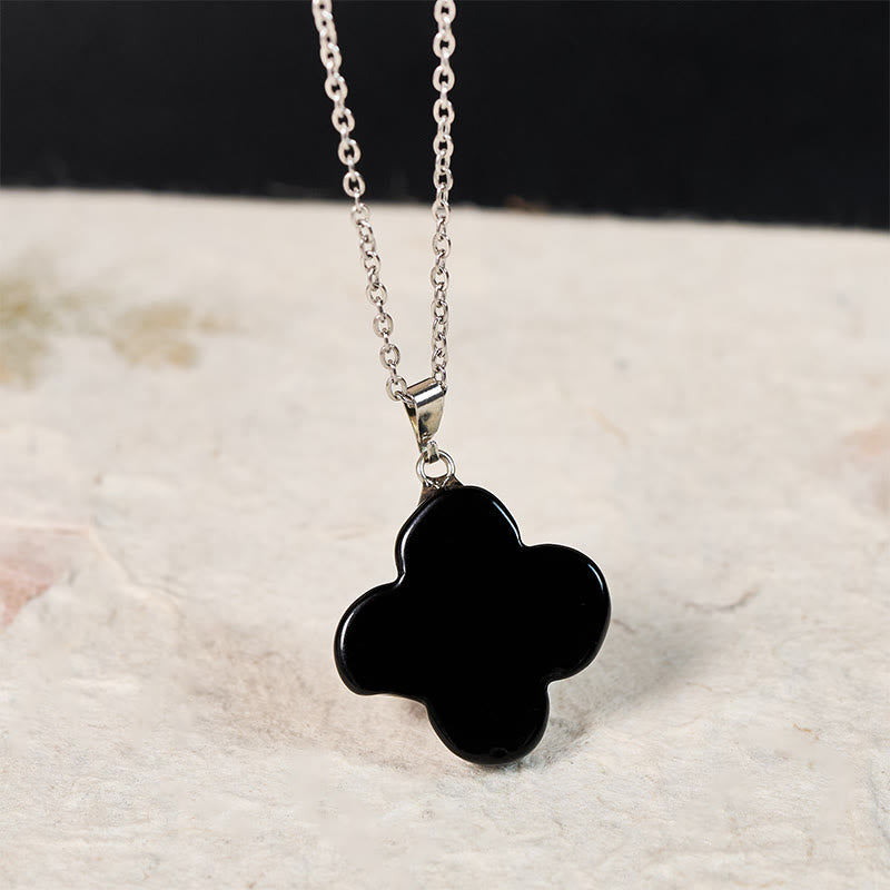 Nimara Ritual Various Crystal Green Aventurine Black Obsidian Tiger Eye Plum Blossom Luck Necklace Pendant