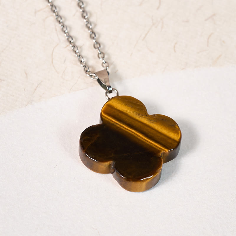 Nimara Ritual Various Crystal Green Aventurine Black Obsidian Tiger Eye Plum Blossom Luck Necklace Pendant