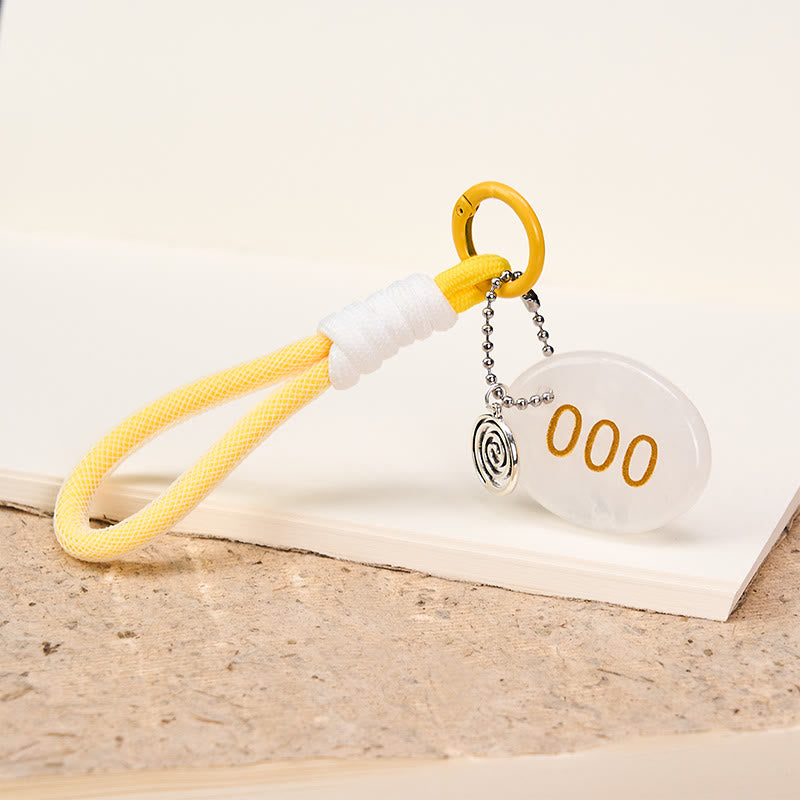 Nimara Ritual "Infinite Possibilities Begin" 000 Angel Number Natural Clear Quartz Key Chain Hanging Decoration Includes Gift Message Card