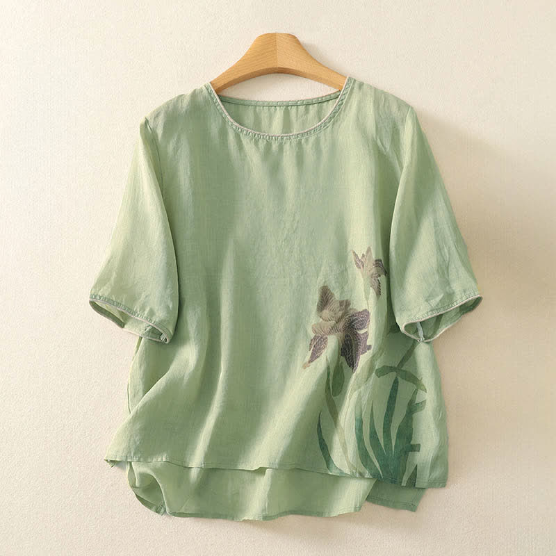 Nimara Ritual Summer Floral Print Women's Short Sleeve T-Shirts