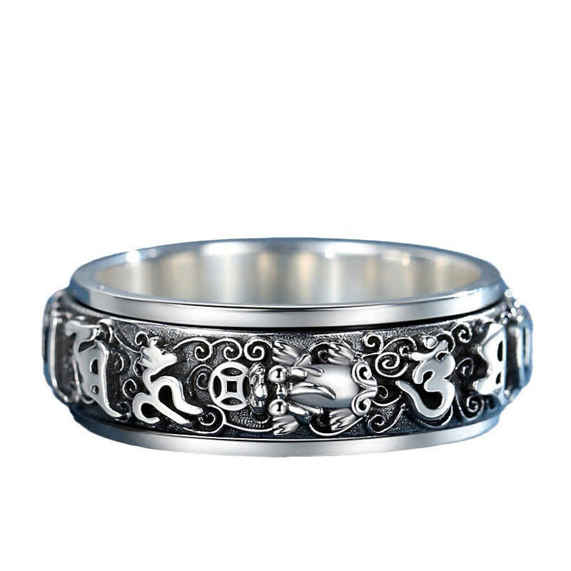 Nimara Ritual Pixiu Om Mani Padme Hum Copper Rotatable Ring