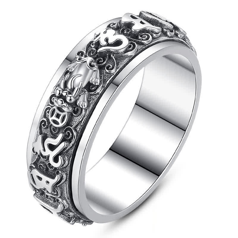 Nimara Ritual Pixiu Om Mani Padme Hum Copper Rotatable Ring