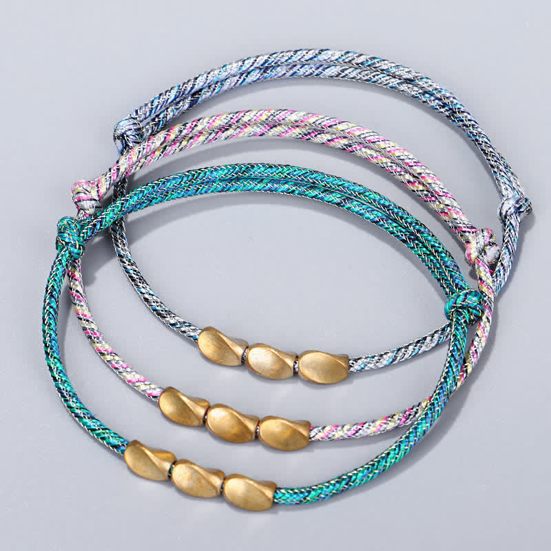 Nimara Ritual Multiple Colors String Golden Copper Beads Balance Bracelet