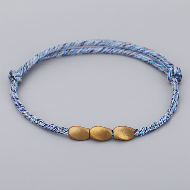 Nimara Ritual Multiple Colors String Golden Copper Beads Balance Bracelet