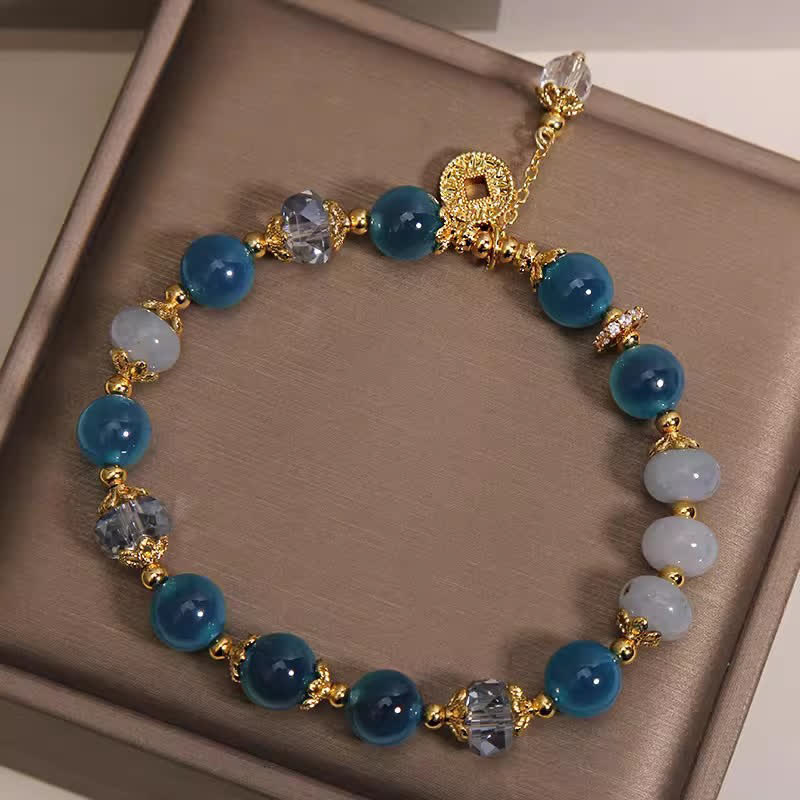 Nimara Ritual Blue Natural Candy Agate Copper Coin Balance Bracelet