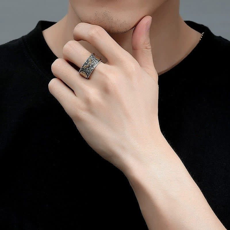 Nimara Ritual Pixiu Wide Copper Open Luck Ring