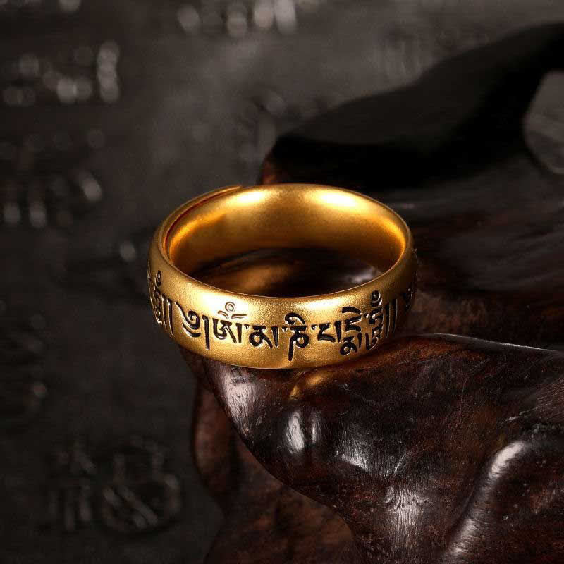 Nimara Ritual Six True Words 'Om Mani Padme Hum' Adjustable Purity Ring