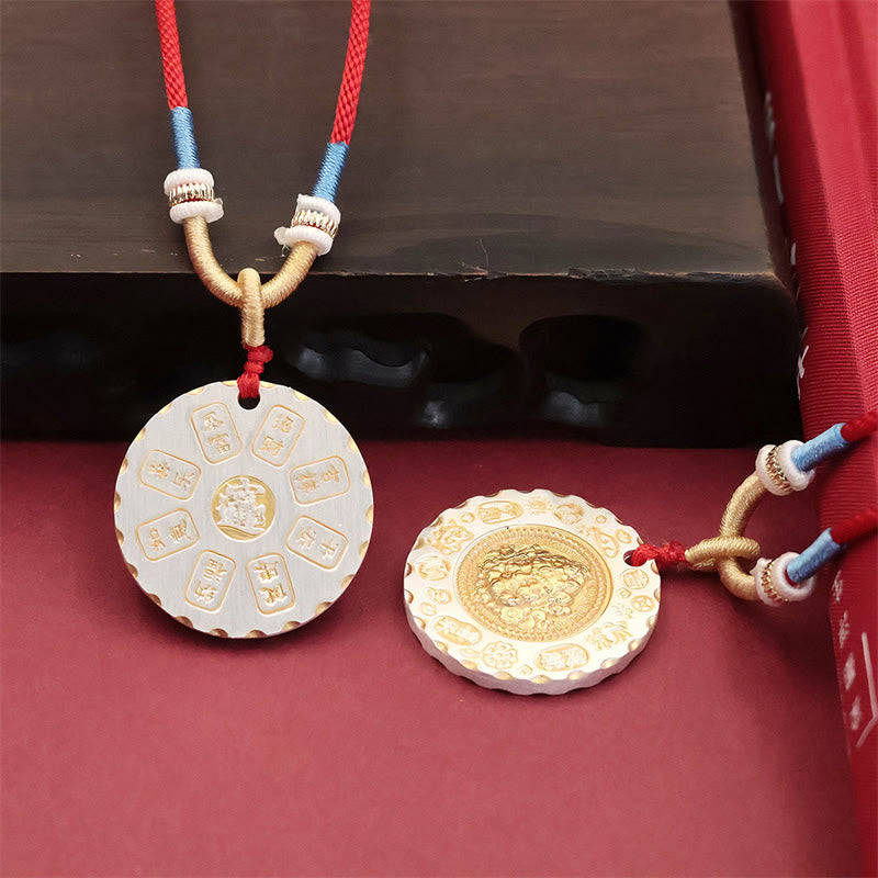 Nimara Ritual Tibet Yellow Jambhala God of Wealth Alloy Protection Necklace Pendant