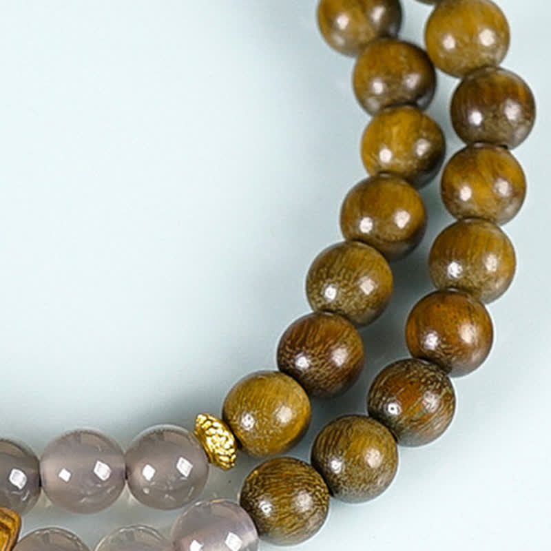 Nimara Ritual Red Agate Green Aventurine Five Buddhist Precepts Double Wrap Balance Bracelet