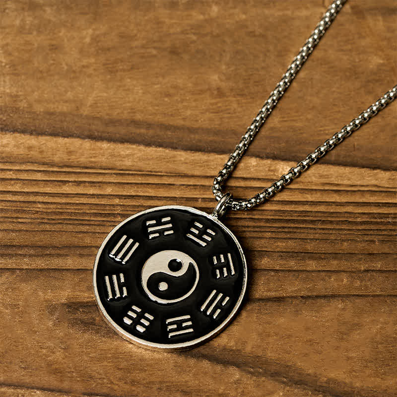 Nimara Ritual Yin Yang Bagua Titanium Steel Balance Necklace Pendant
