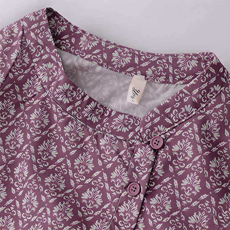 Nimara Ritual Summer Drawstring Button-Up Floral Print Women's Short Sleeve Dress With Pockets