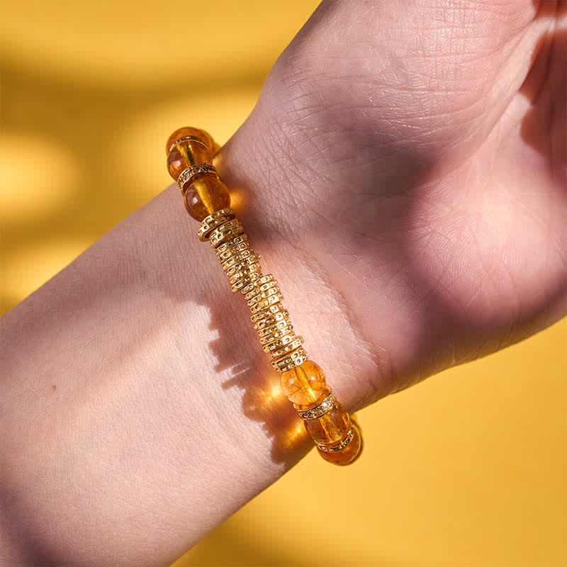 Nimara Ritual Natural Clear Quartz Citrine Money For The Journey Protection Bracelet