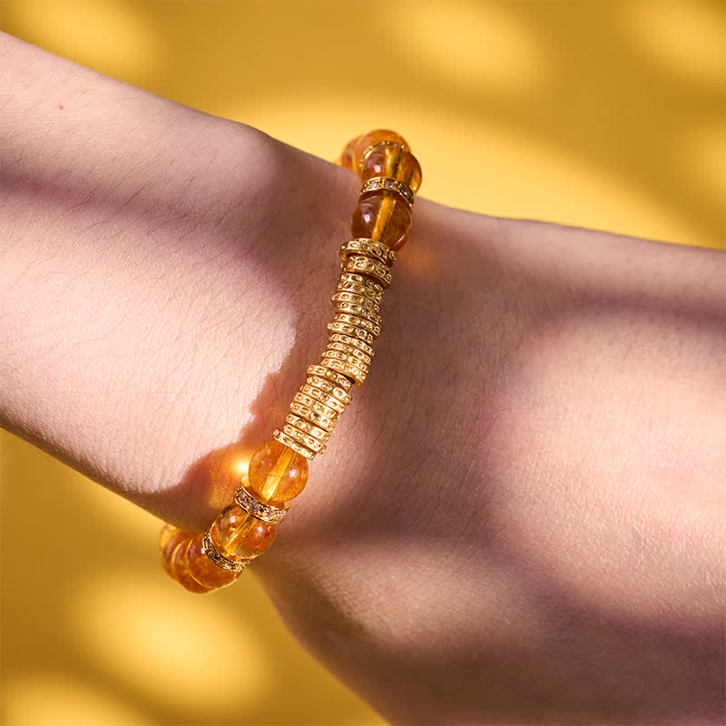 Nimara Ritual Natural Clear Quartz Citrine Money For The Journey Protection Bracelet