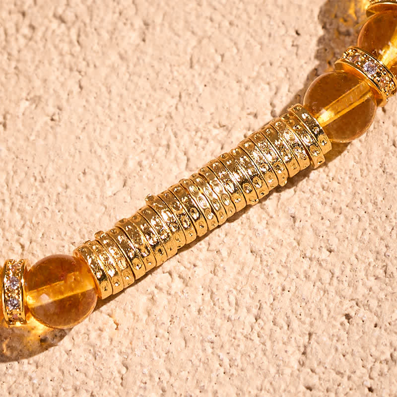 Nimara Ritual Natural Clear Quartz Citrine Money For The Journey Protection Bracelet