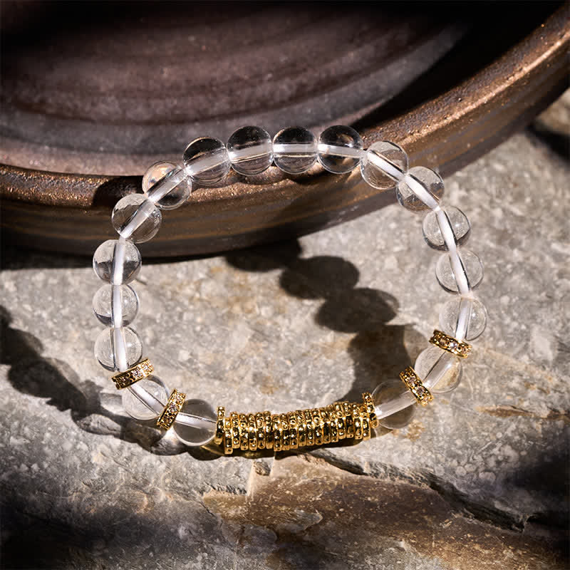 Nimara Ritual Natural Clear Quartz Citrine Money For The Journey Protection Bracelet