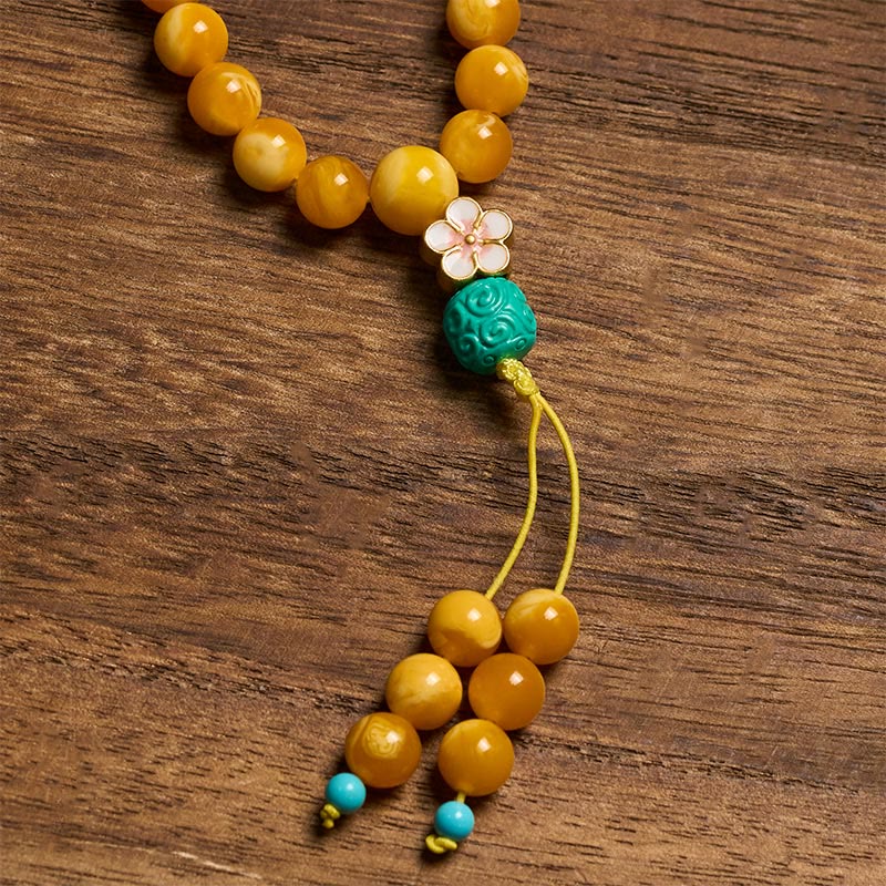 Nimara Ritual 108 Beads Tibetan Amber Om Mani Padme Hum Mala