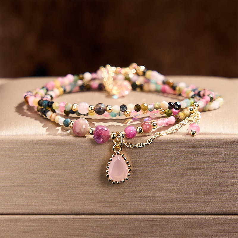 Nimara Ritual Natural Tourmaline Triple Wrap Positive Bracelet