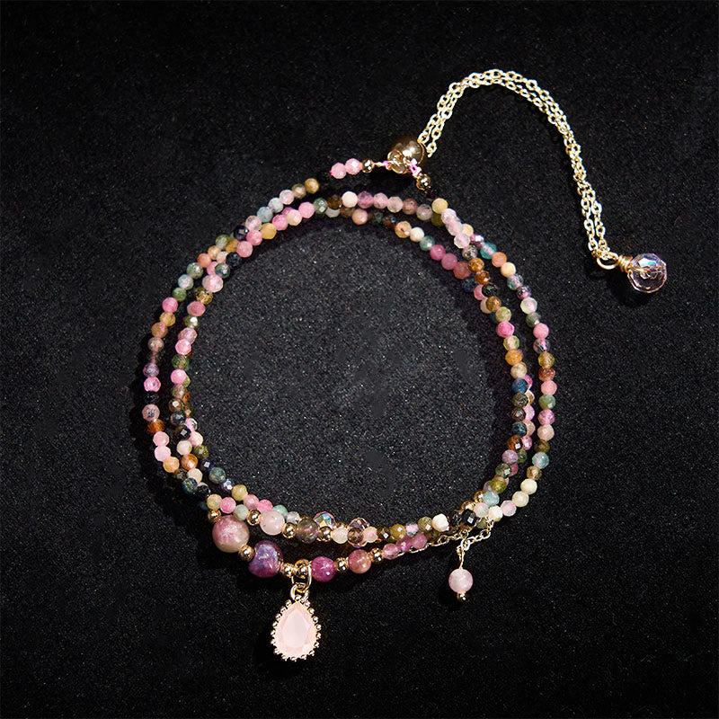 Nimara Ritual Natural Tourmaline Triple Wrap Positive Bracelet