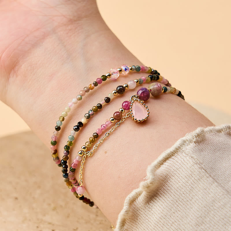Nimara Ritual Natural Tourmaline Triple Wrap Positive Bracelet