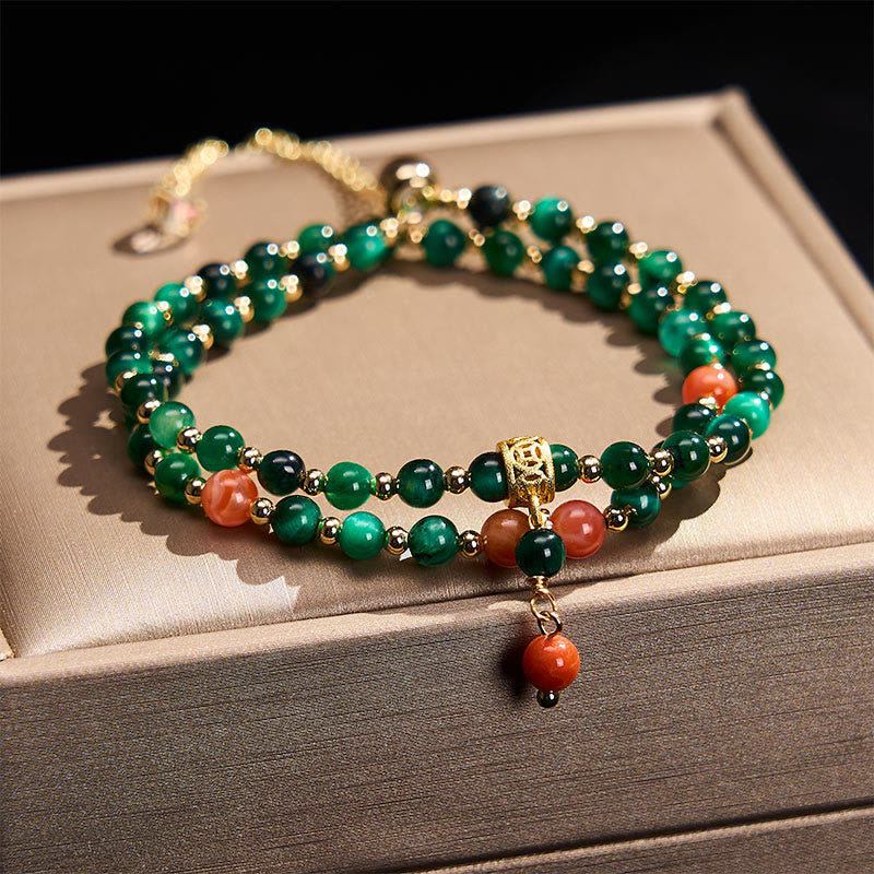 Nimara Ritual Natural Green Tiger Eye Double Wrap Strength Bracelet