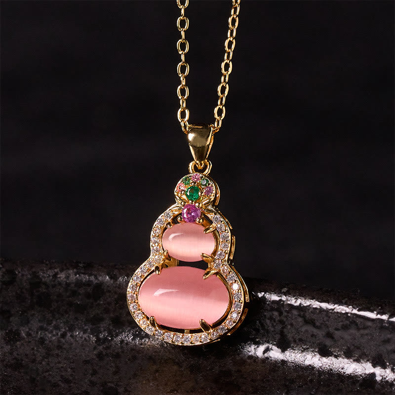 Nimara Ritual Pink Chalcedony Gourd Optimism Necklace Pendant