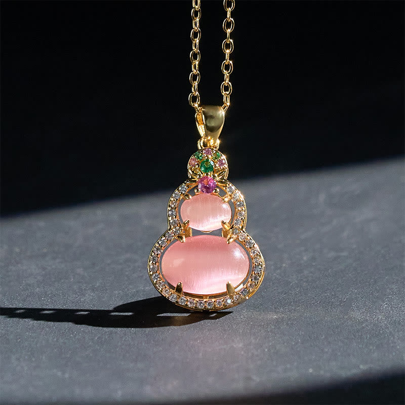 Nimara Ritual Pink Chalcedony Gourd Optimism Necklace Pendant
