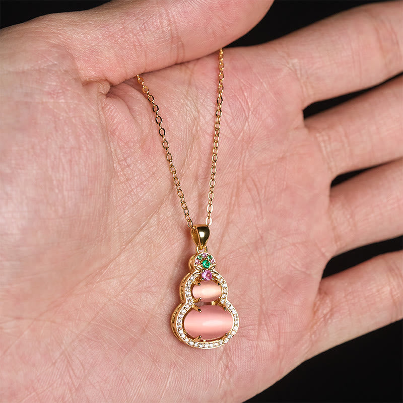 Nimara Ritual Pink Chalcedony Gourd Optimism Necklace Pendant