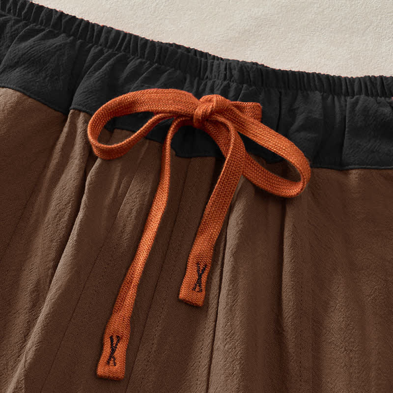 Nimara Ritual Spring Casual Drawstring Solid Cotton Women's Harem Pants With Pockets