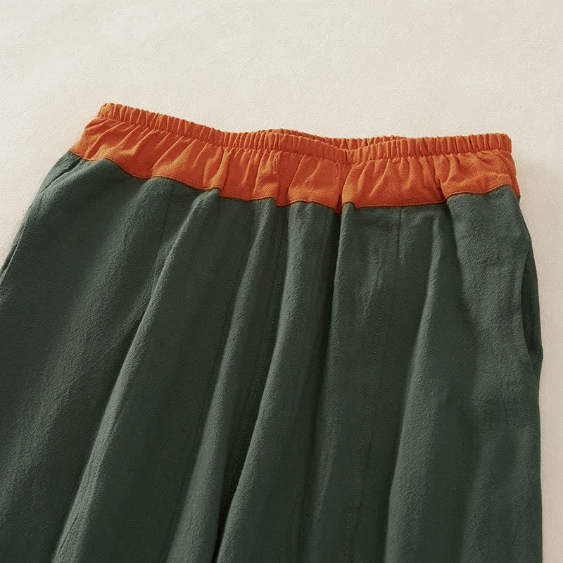 Nimara Ritual Spring Casual Drawstring Solid Cotton Women's Harem Pants With Pockets