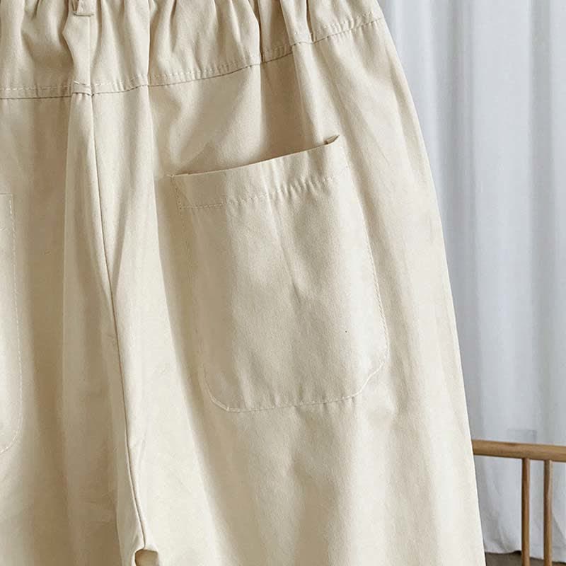 Nimara Ritual Summer Casual Button-Up Solid Women's Harem Pants With Pockets