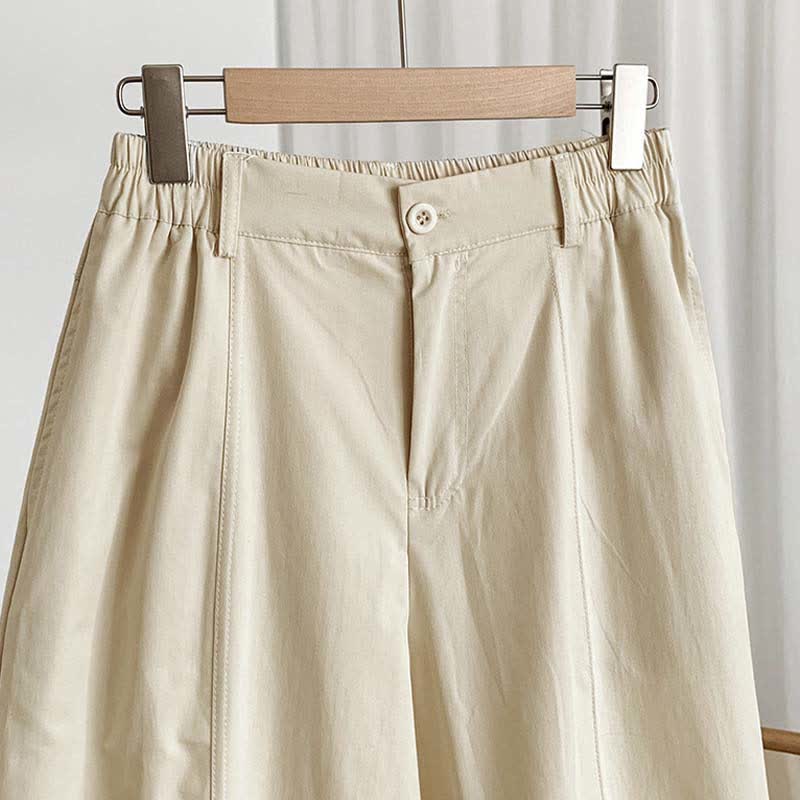 Nimara Ritual Summer Casual Button-Up Solid Women's Harem Pants With Pockets
