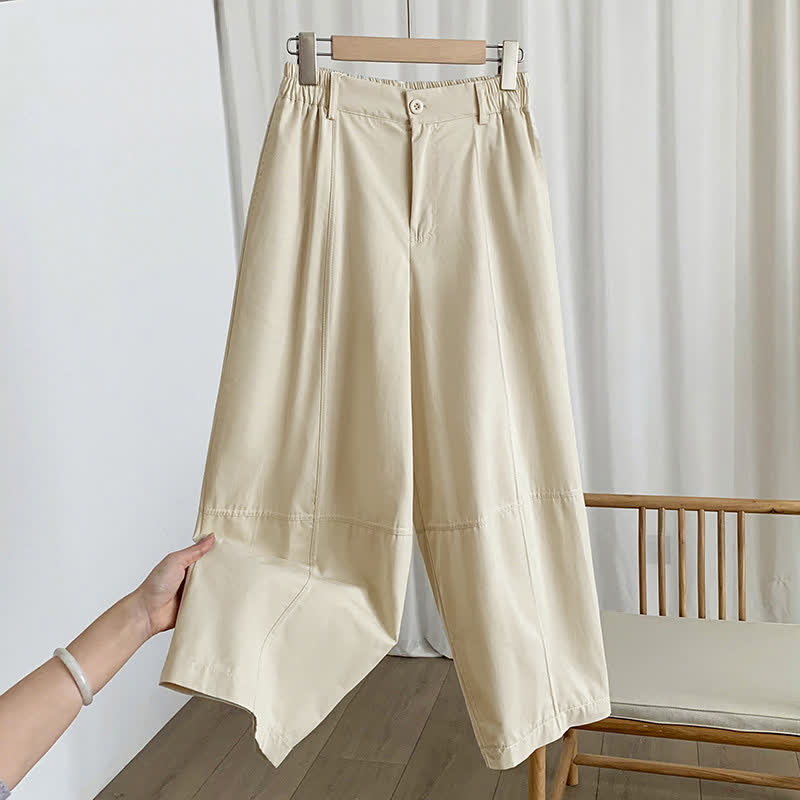 Nimara Ritual Summer Casual Button-Up Solid Women's Harem Pants With Pockets