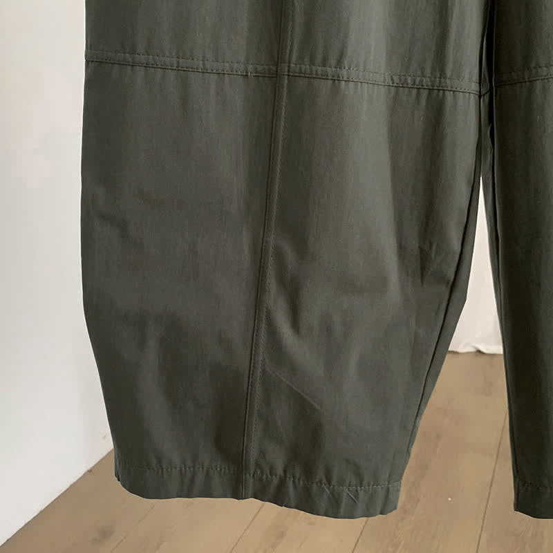 Nimara Ritual Summer Casual Button-Up Solid Women's Harem Pants With Pockets