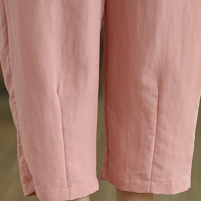 Nimara Ritual Summer Casual Solid Women's Tapered Pants With Pockets